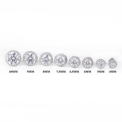 S925 Sterling Silver Bezel-Set Colored Moissanite Stud Earrings | Minimalist Solitaire | Caratix