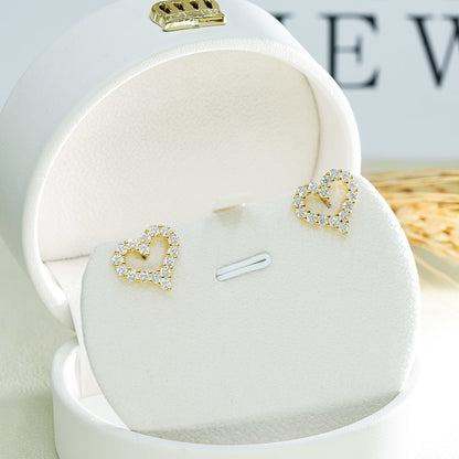 S925 Sterling Silver Heart-Shaped Moissanite Studs | D Color VVS1 Diamond Tester Proven | Caratix