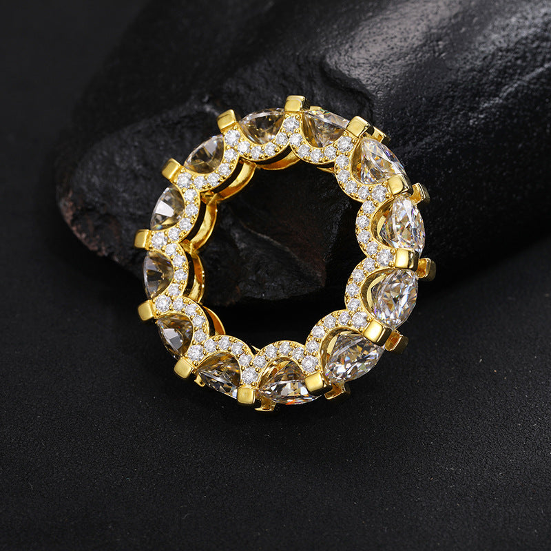 2 Carat Iced Out Moissanite Ring S925 Hip Hop Band | Caratix
