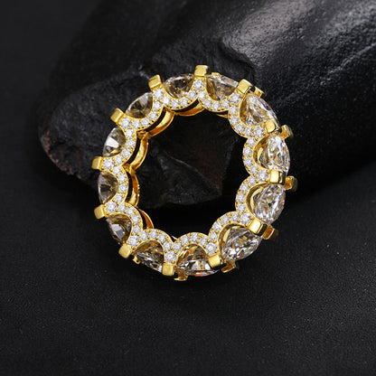 2 Carat Iced Out Moissanite Ring S925 Hip Hop Band | Caratix