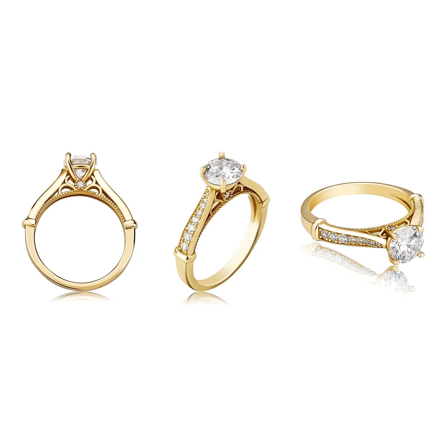 D Color VVS1 Moissanite Ring | S925 Silver Platinum Plated | Caratix
