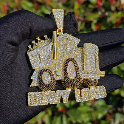 Iced Out Truck Pendant Necklace | CZ Heavy Hip Hop Men’s Streetwear Jewelry - CaratixJewelry