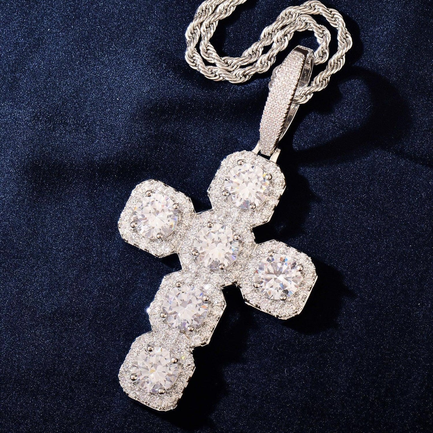 CZ Cross Pendant Necklace | Hip Hop Punk Streetwear Jewelry - CaratixJewelry