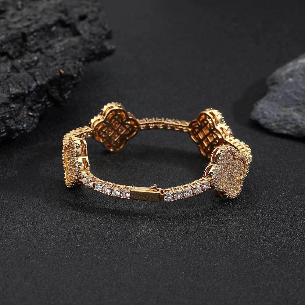 Iced Out Tennis Chain Zircon Bracelet with Spring Clasp for Men | Caratix Jewelry - CaratixJewelry