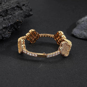 Iced Out Tennis Chain Zircon Bracelet with Spring Clasp for Men | Caratix Jewelry - CaratixJewelry