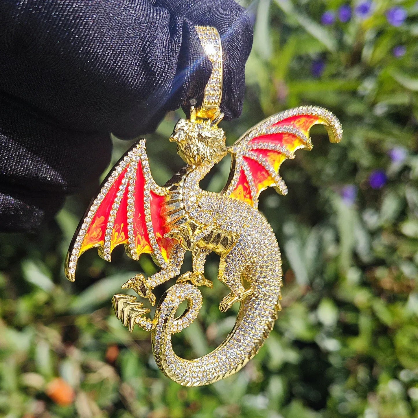 Iced Out Black Dragon Pendant Necklace – Hip Hop CZ Bold Designer Streetwear Jewelry - CaratixJewelry