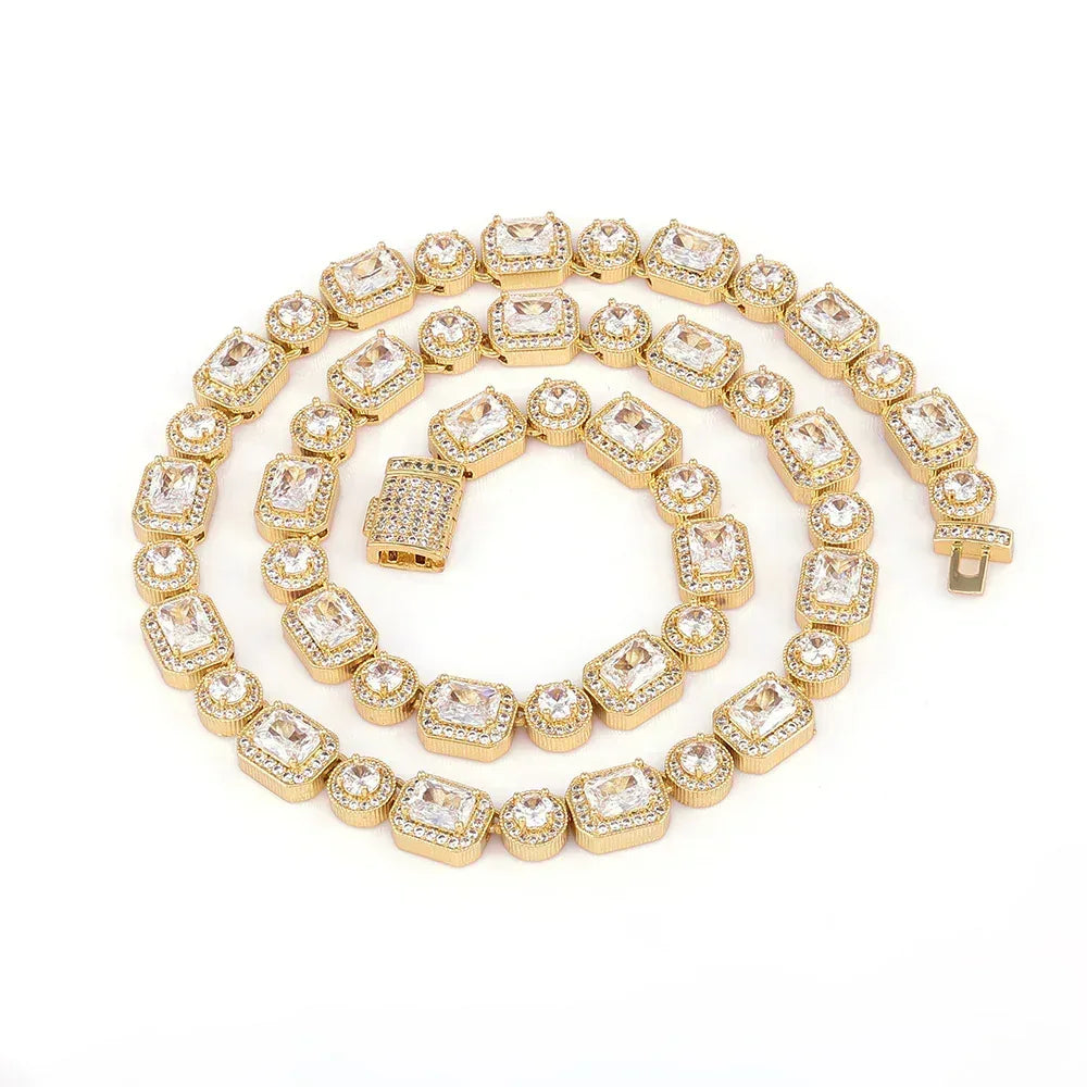 Custom 10mm S925 Silver Baguette & Round Chain | Luxury Hip Hop Bling | Caratix - CaratixJewelry