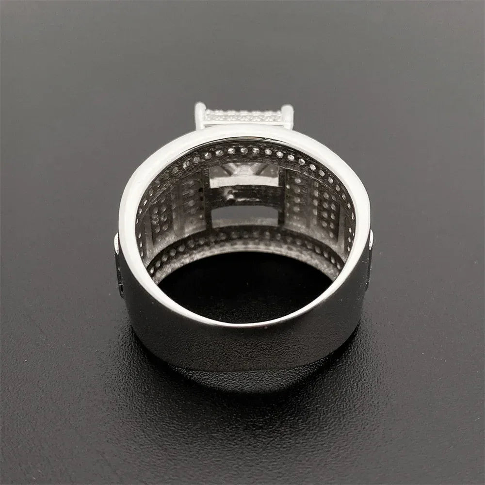D-Color Moissanite Hip Hop Ring | S925 Silver Unisex Iced Out Fashion Jewelry - CaratixJewelry