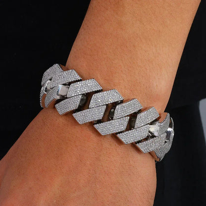 26mm Six Row Iced-Out Cuban Link Bracelet - CaratixJewelry