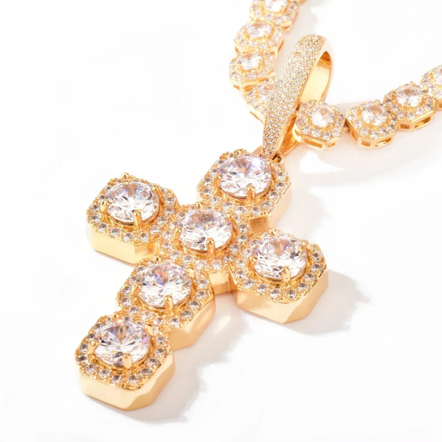 CZ Cross Pendant Necklace | Hip Hop Punk Streetwear Jewelry - CaratixJewelry