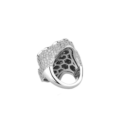 Men's Iced Out Cross Ring | Baguette Cut Hip Hop Faith Band | Caratix