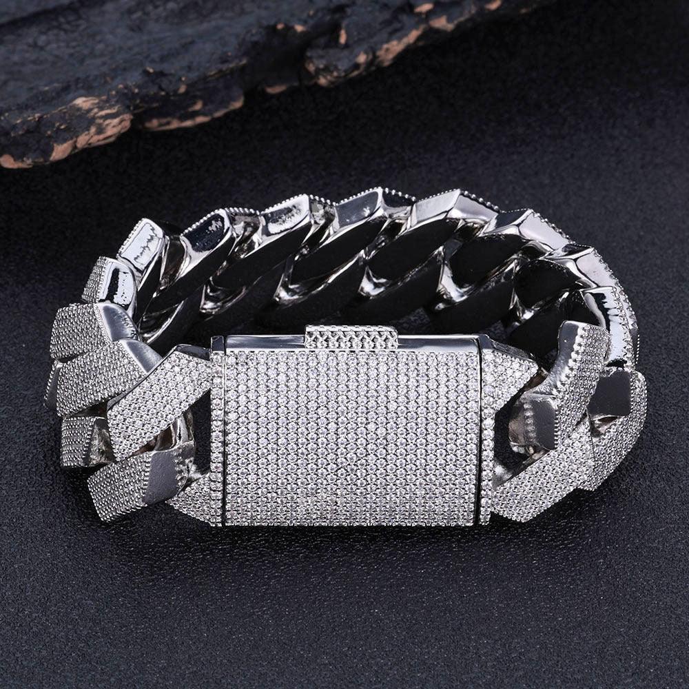 26mm Six Row Iced-Out Cuban Link Bracelet - CaratixJewelry