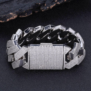 26mm Six Row Iced-Out Cuban Link Bracelet - CaratixJewelry