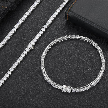 Iced Out Tennis Chain Zircon Bracelet with Spring Clasp for Men | Caratix Jewelry - CaratixJewelry