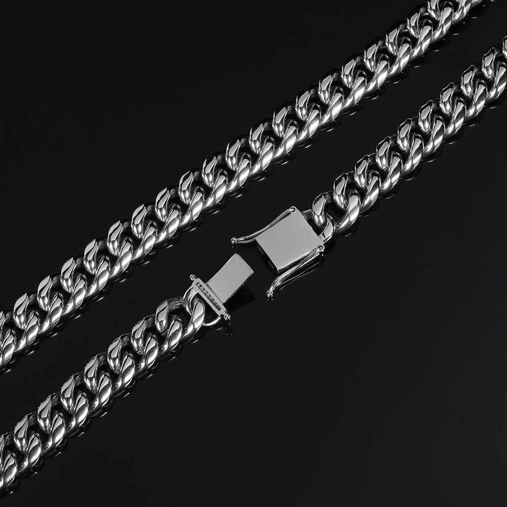 12mm Cuban Chain Necklace with Clasp and 18K Gold Plating for Men | Titanium Steel and Stainless Steel | Caratix Jewelry - CaratixJewelry