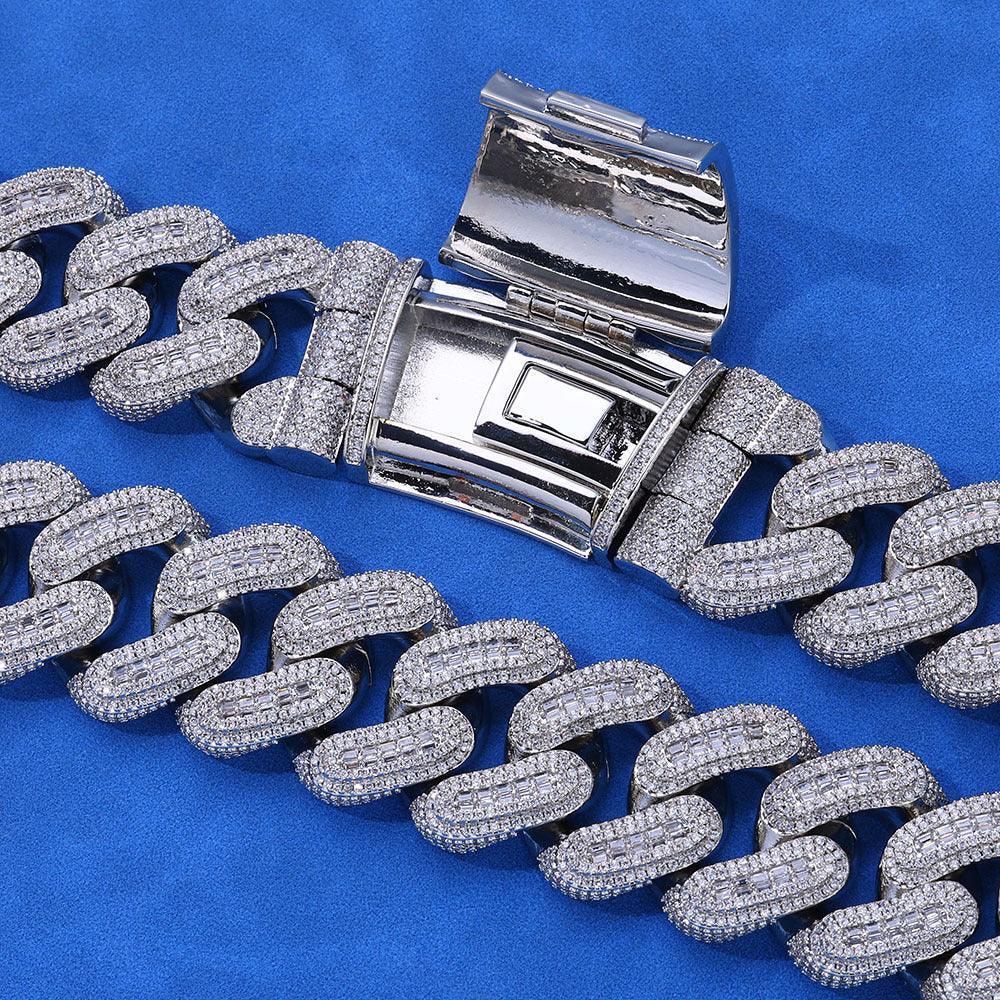 29mm Moissanite Cuban Link Chain – S925 Sterling Silver Iced-Out Hip Hop Men’s Bold Luxury Streetwear Necklace - CaratixJewelry