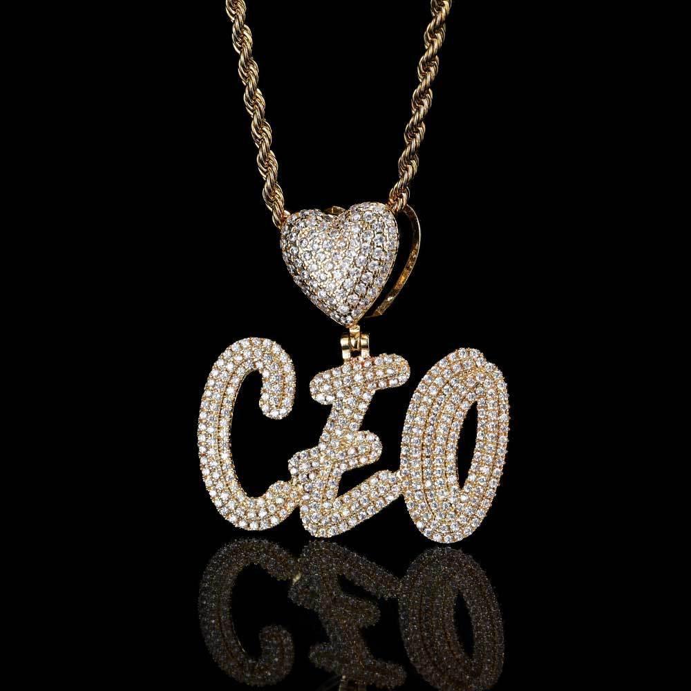 Creative Heart Lock Double Layer Pendant Necklace with Calligraphy Letters and Numbers for Men | Caratix Jewelry - CaratixJewelry
