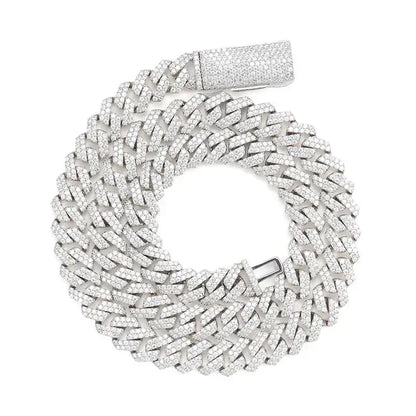 10mm Iced-Out Moissanite Cuban Link Bracelet/Necklace – S925 Sterling Silver -Cut Hip Hop Streetwear Jewelry - CaratixJewelry
