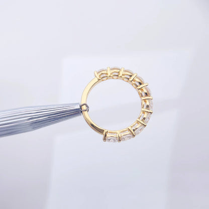 0.30ct Moissanite Band Ring | Platinum-Plated S925 Silver Round & Marquise Design - CaratixJewelry
