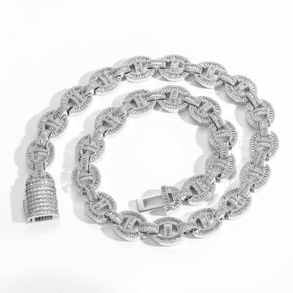 16mm T Cut Zircon Pig Nose Cuban Chain Hip Hop Jewelry - CaratixJewelry