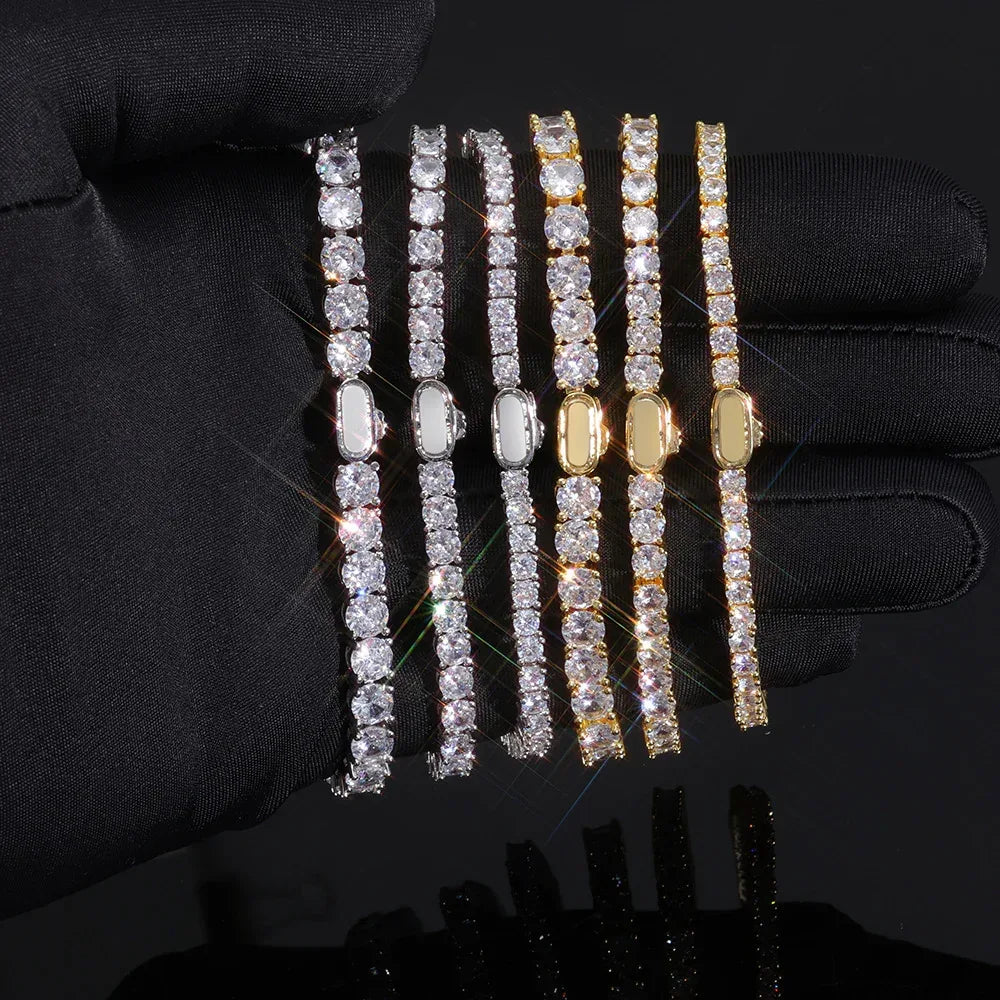 Zircon Tennis Chain Necklace Spring Clasp for Men & Women | Caratix Jewelry - CaratixJewelry