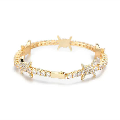 Zircon Tennis Bracelet with Thorn Design and Spring Clasp for Men & Women | Caratix Jewelry - CaratixJewelry