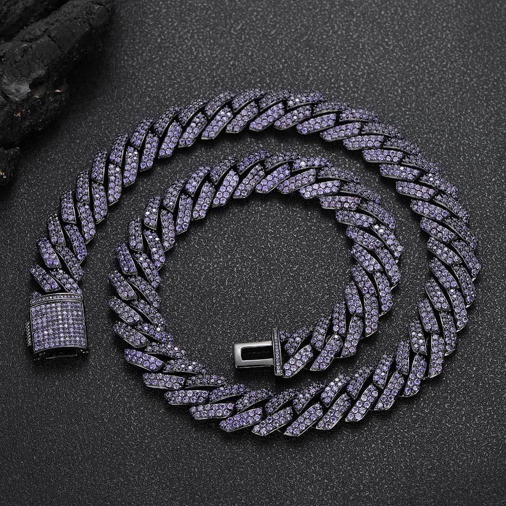 15mm Double Row Iced Out Cut Cuban Chain Zircon Necklace - CaratixJewelry