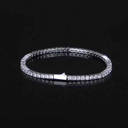 Custom S925 Silver Single-Row Tennis Bracelet | Men's Essential Iced Out Jewelry | Caratix - CaratixJewelry