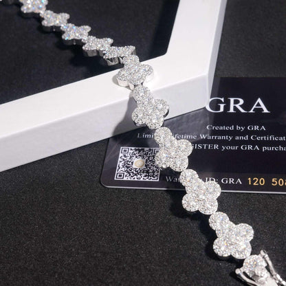 13mm Moissanite Cross Cuban Link Bracelet | S925 Silver Hip Hop Jewelry - CaratixJewelry