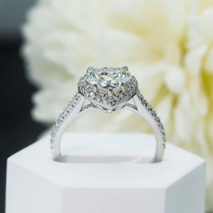 2ct Heart Moissanite Ring | S925 Silver Romantic Women’s Proposal Gift Jewelry - CaratixJewelry