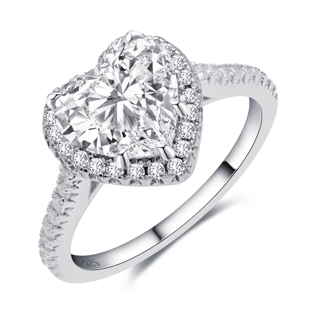 2 Carat Heart Cut Moissanite Ring | S925 Sterling Silver Solitaire Ring | Caratix