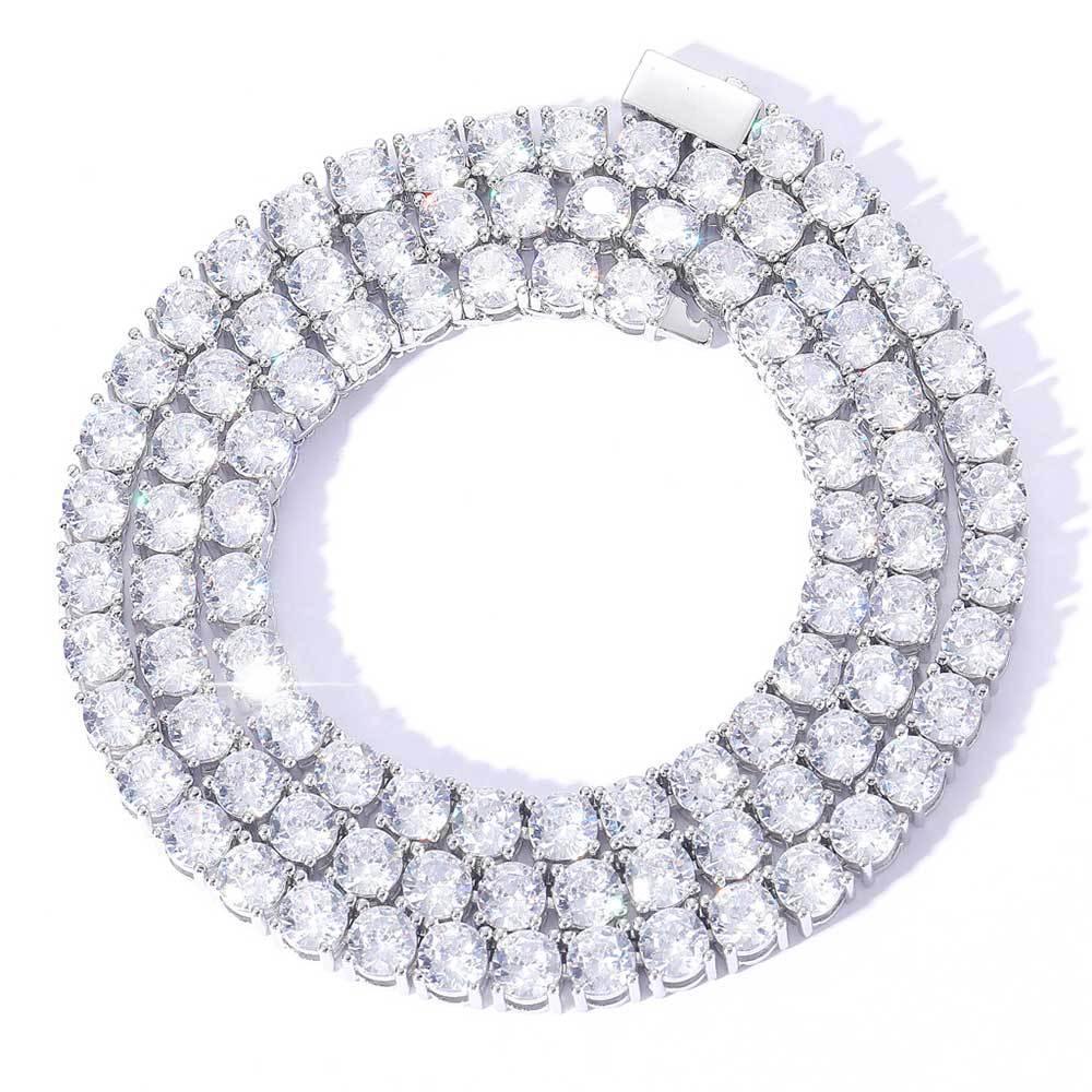 Hip Hop Bling Spring Clasp S925 Silver CZ Tennis Necklace – Luxury Women’s Jewelry | Caratix Jewelry - CaratixJewelry