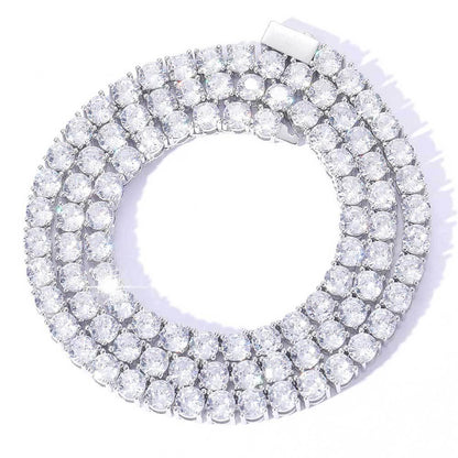 Hip Hop Bling Spring Clasp S925 Silver CZ Tennis Necklace – Luxury Women’s Jewelry | Caratix Jewelry - CaratixJewelry