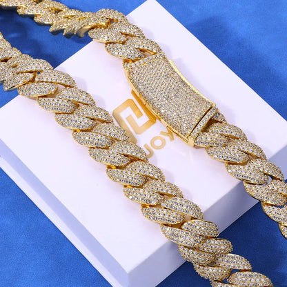 Triple-Row Moissanite Bubble Cuban Link Chain – Custom S925 Sterling Silver Iced-Out Hip Hop Men’s Luxury Streetwear Necklace - CaratixJewelry