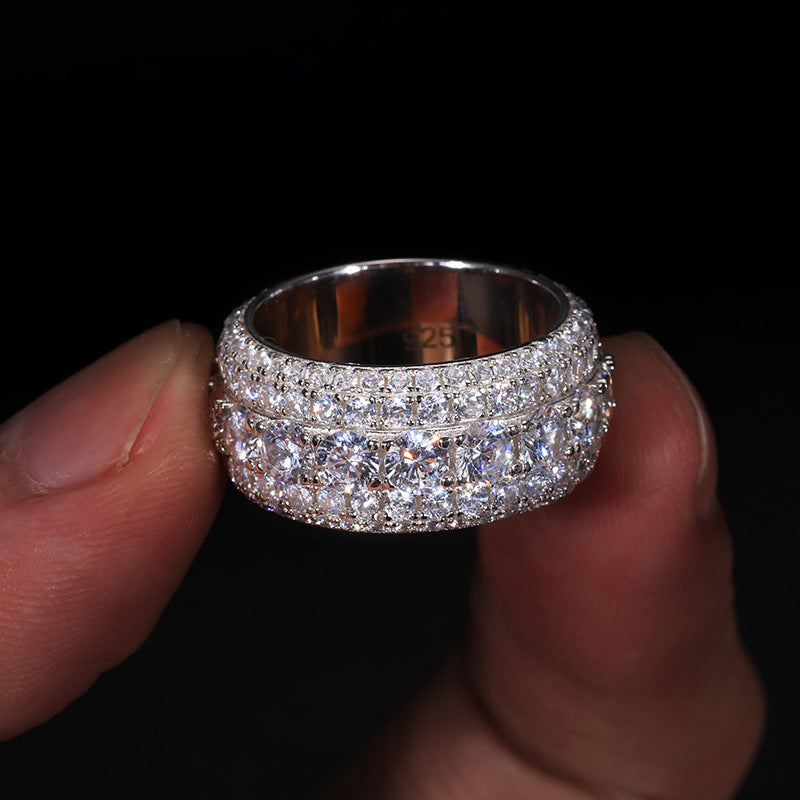 Moissanite Hip Hop Signet Ring 925 Silver Band | Caratix