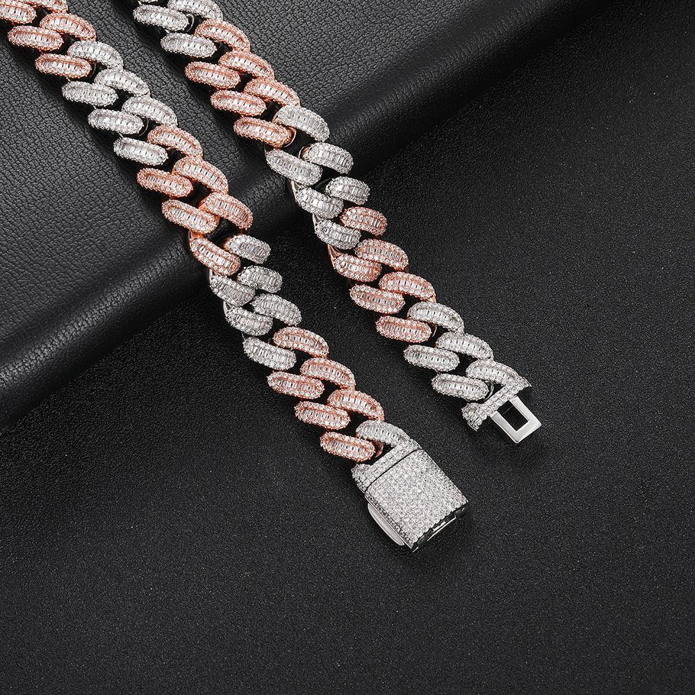 Custom 15mm Cuban Bracelet | Fold-Over Clasp Hip Hop Bling - CaratixJewelry