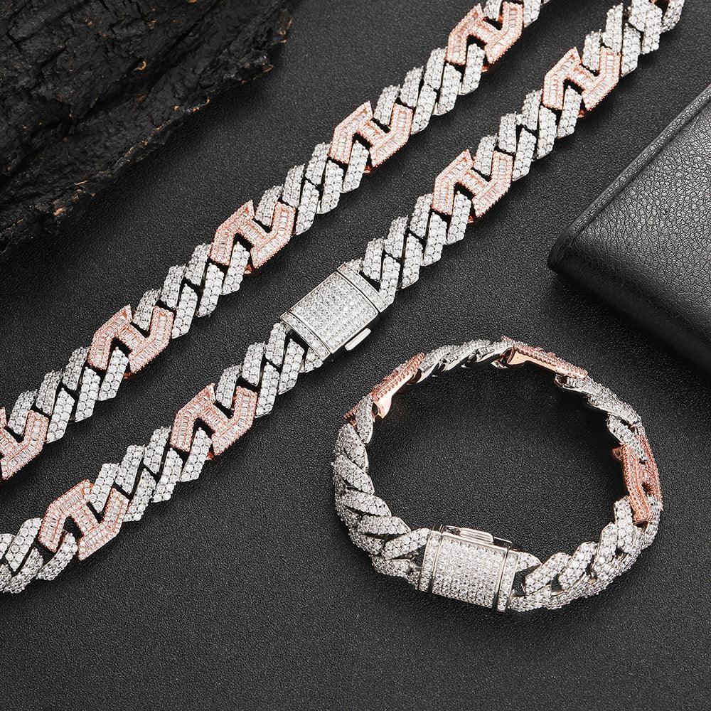15mm Iced Out Cuban Chain Zircon Hip Hop Jewelry Necklace - CaratixJewelry