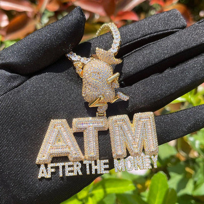 Iced Out "ATM" Money Machine Pendant | Women's Real Copper CZ Necklace - CaratixJewelry