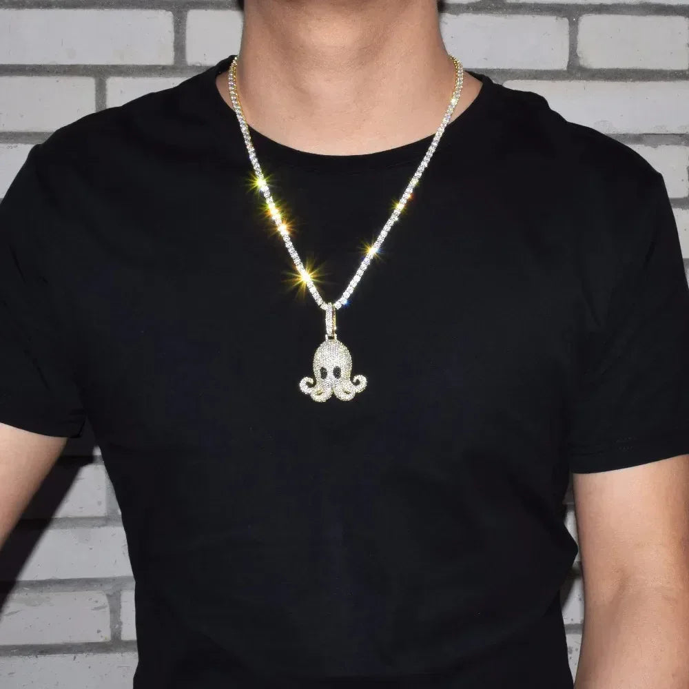 Men's Kraken Sea Monster Necklace | Premium Copper CZ Marine Jewelry Caratix - CaratixJewelry