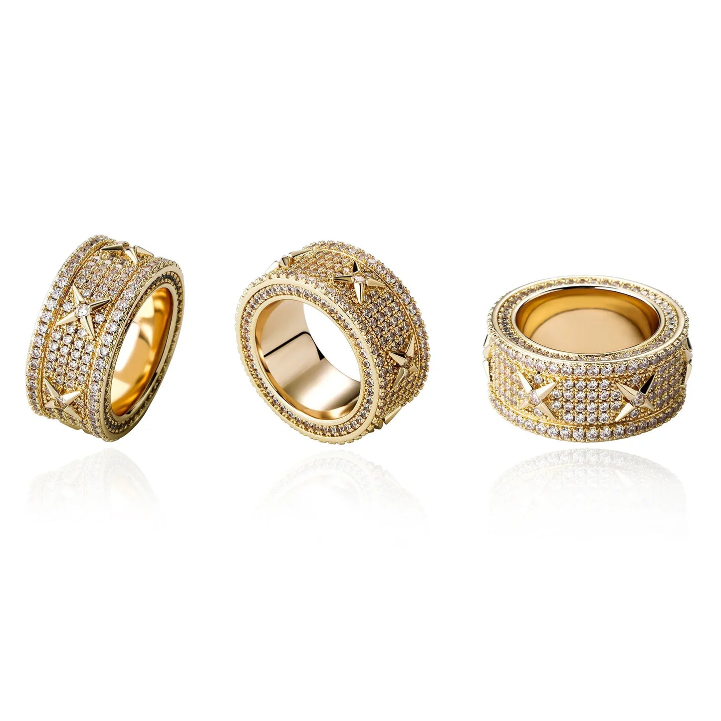 Unisex Vintage Iced Out Ring | Full Micro-Pave Round Band | Caratix