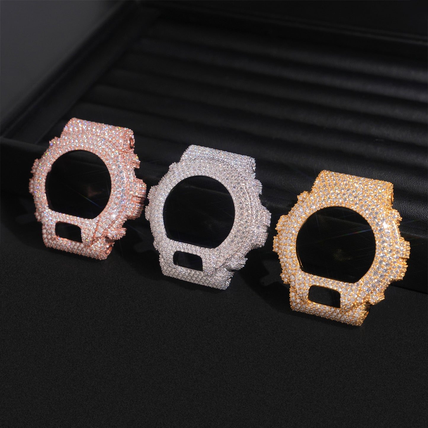 Custom S925 Silver Moissanite Watch Case | Iced Out Watch Bezel & Cover | Caratix
