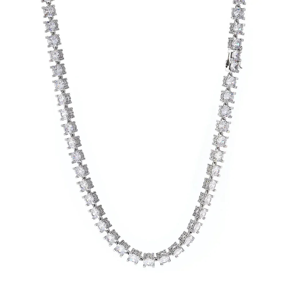 6mm Moissanite Tennis Chain – Custom S925 Sterling Silver Iced-Out Hip Hop Men’s Luxury Streetwear Necklace - CaratixJewelry