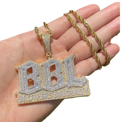 Men's "Big Boss Life" Necklace | Premium Copper CZ Acronym Jewelry - CaratixJewelry