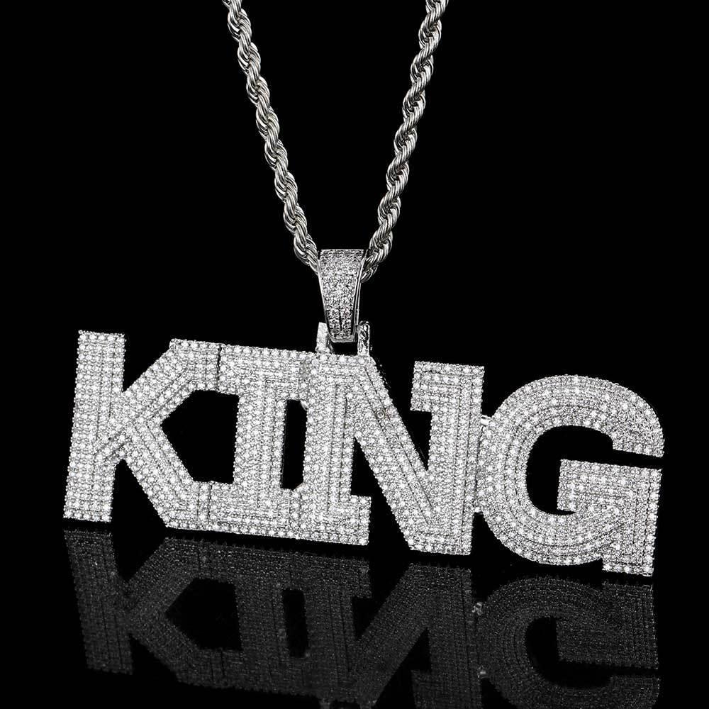 DIY 3-Layer Letter Pendant Necklace with Copper Frame and Full Zircon Stones for Men and Women | Caratix Jewelry - CaratixJewelry