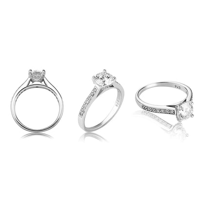D Color VVS1 Moissanite Ring | S925 Silver Platinum Plated | Caratix