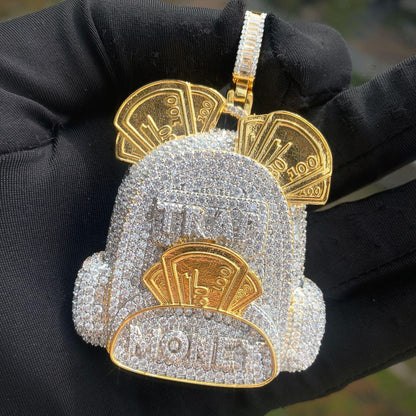 Iced Out Backpack Pendant Necklace for Men – Hip Hop CZ Trendy Streetwear Jewelry - CaratixJewelry
