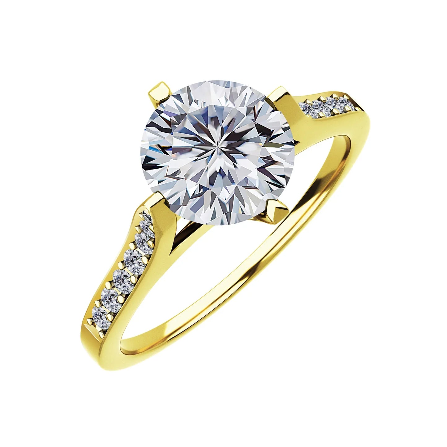 D Color VVS1 Moissanite Ring | S925 Silver Platinum Plated | Caratix