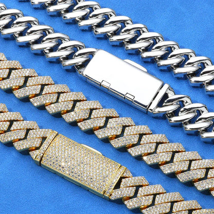 Iced Out Cut Cuban Bracelet Triple Row Zircon Cuban Link Chain Style - CaratixJewelry