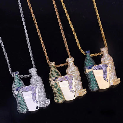 Men's "Cheers" Celebration Necklace | Premium Copper CZ Party Jewelry Caratix - CaratixJewelry