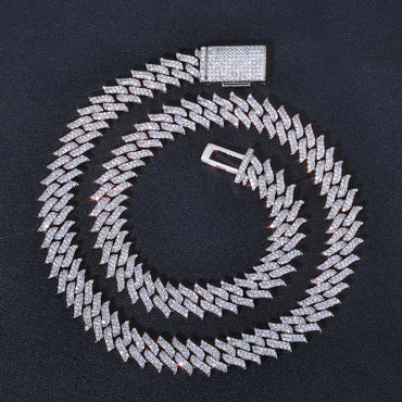 Custom 15mm Thorn Barbed Wire Cuban Chain - CaratixJewelry